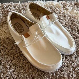 Hey Dude White Wally Washed Canvas Men's Casual Shoes |40296-100